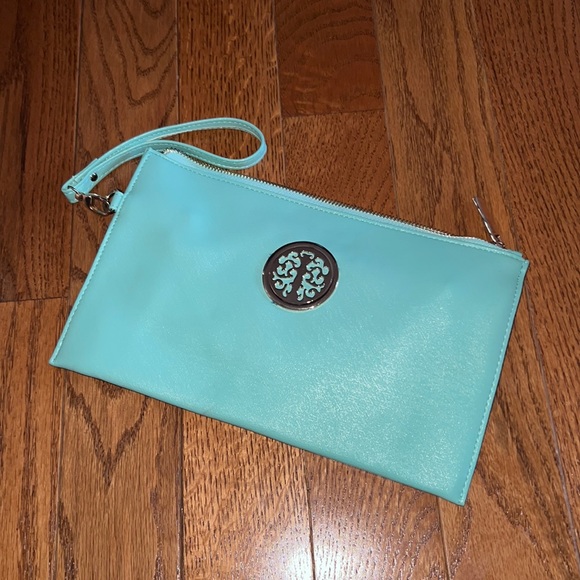 Handbags - Clutch - turquoise color clutch
